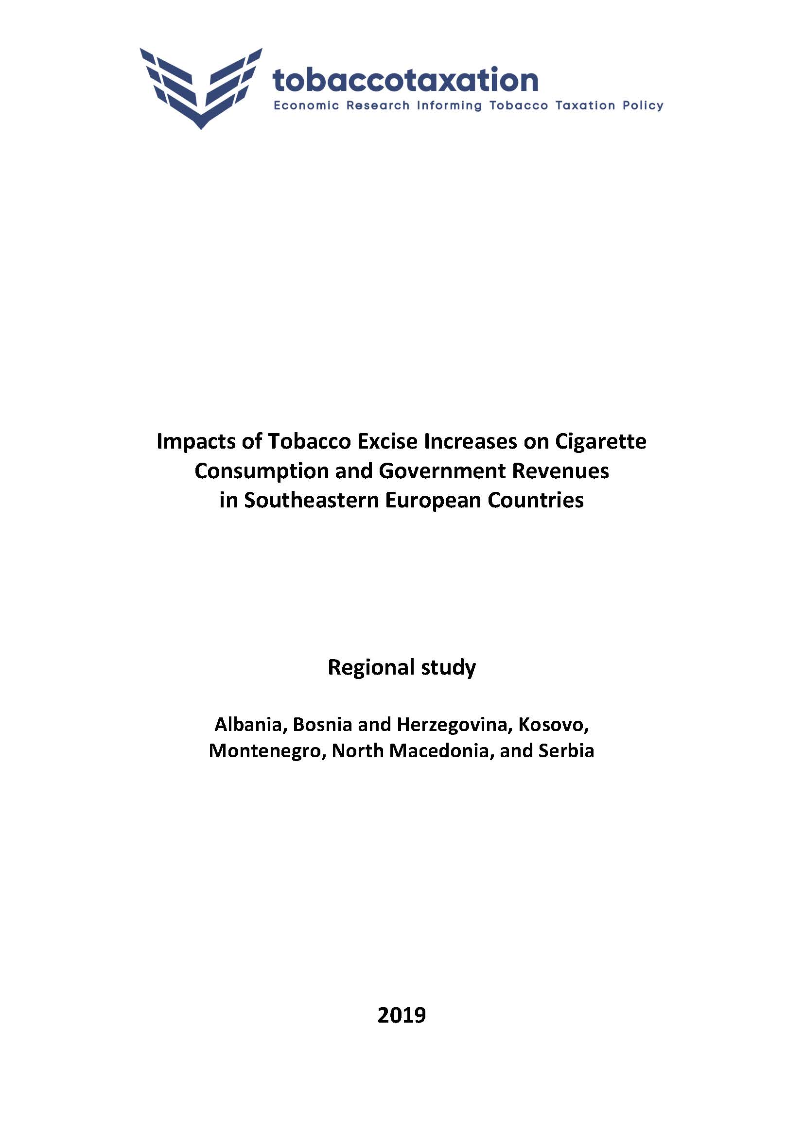 Impacts of Tobacco Excise Increases on Cigarette Consumption and Government Revenues in Southeastern European Countries