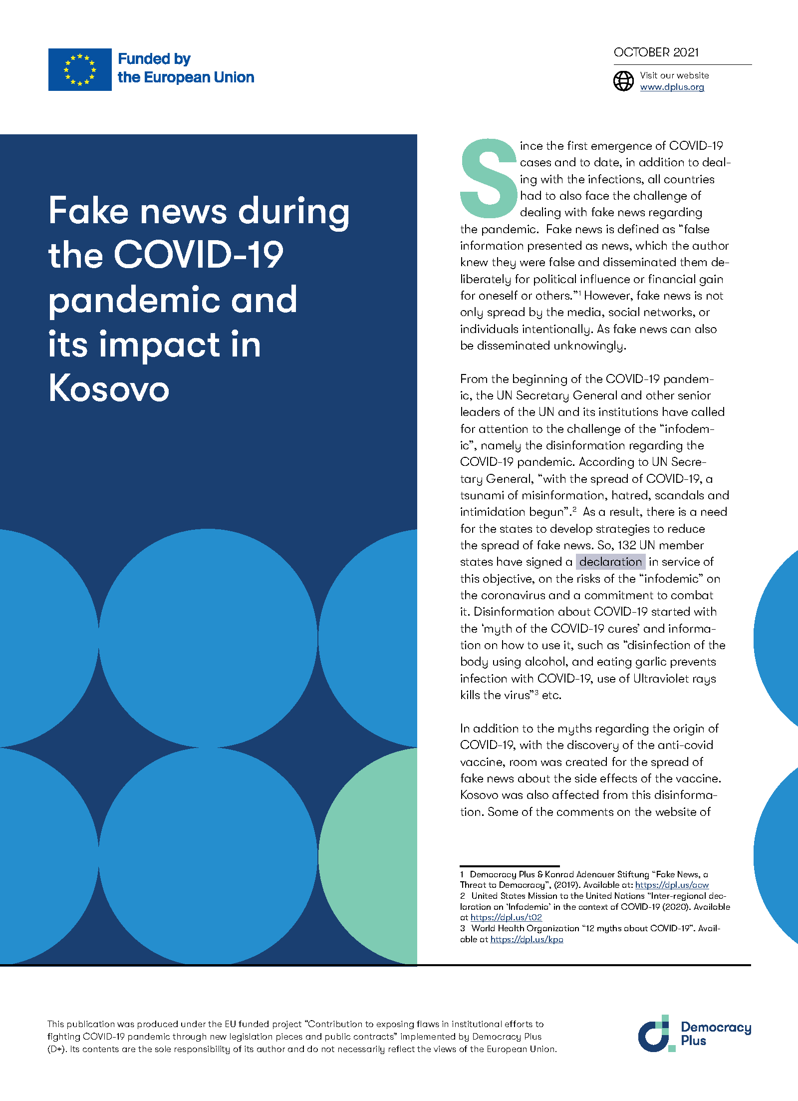 Fake news during the COVID-19 pandemic and its impact in Kosovo