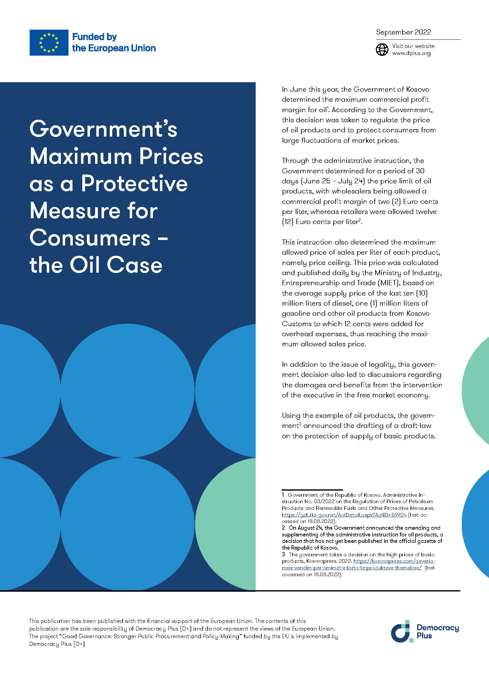 Government’s Maximum Prices as a Protective Measure for Consumers – the Oil Case