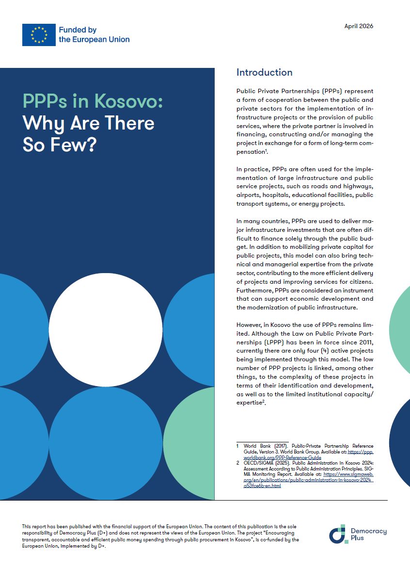 PPPs in Kosovo: Why Are There So Few?
