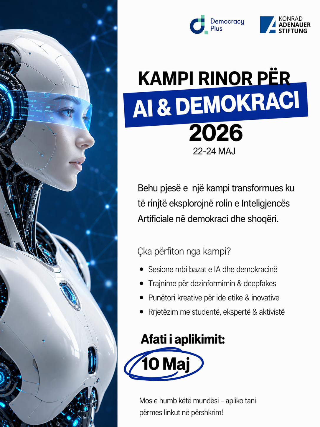 Thirrje për Aplikim – Kampi Rinor për Inteligjencë Artificiale dhe Demokraci
